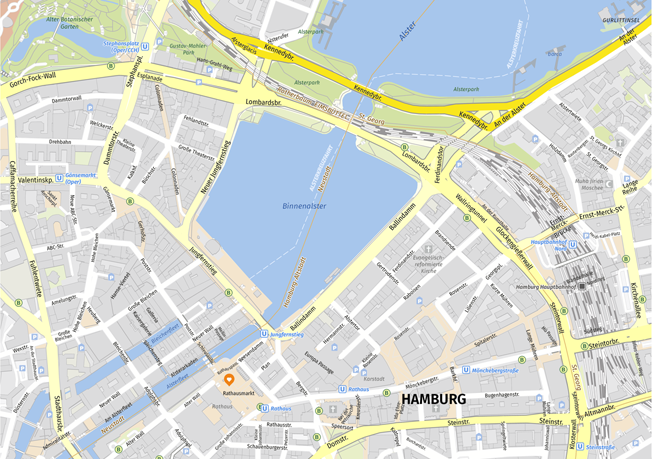 Daten des Stadtplans Hamburg