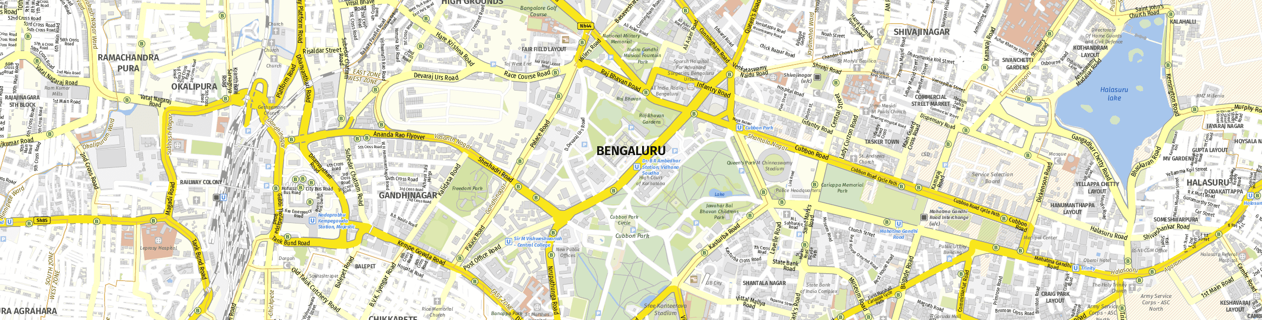 Stadtplan Bengaluru zum Downloaden.