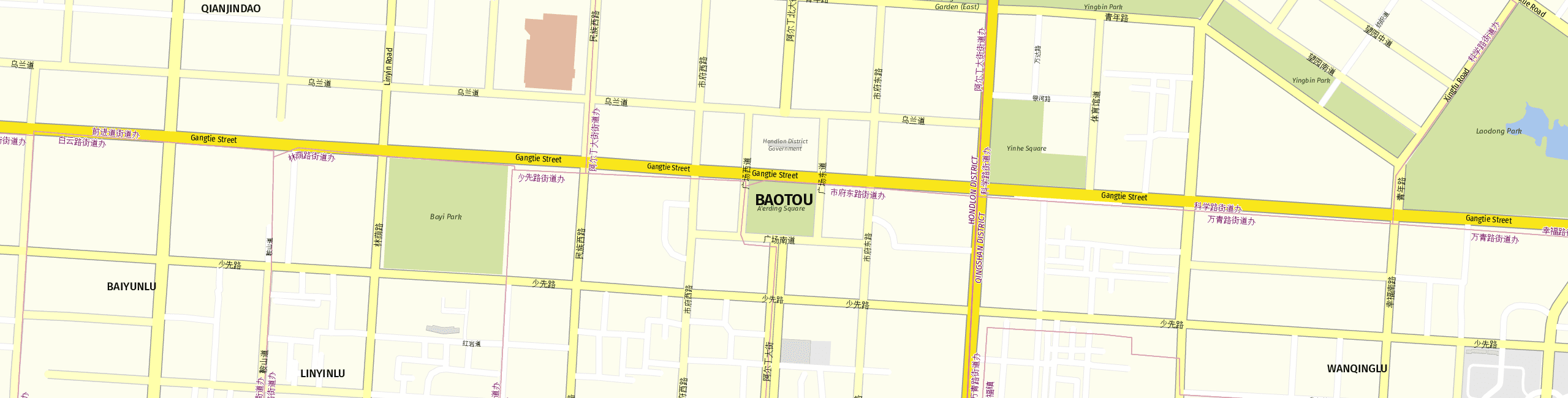 Stadtplan Baotou zum Downloaden.