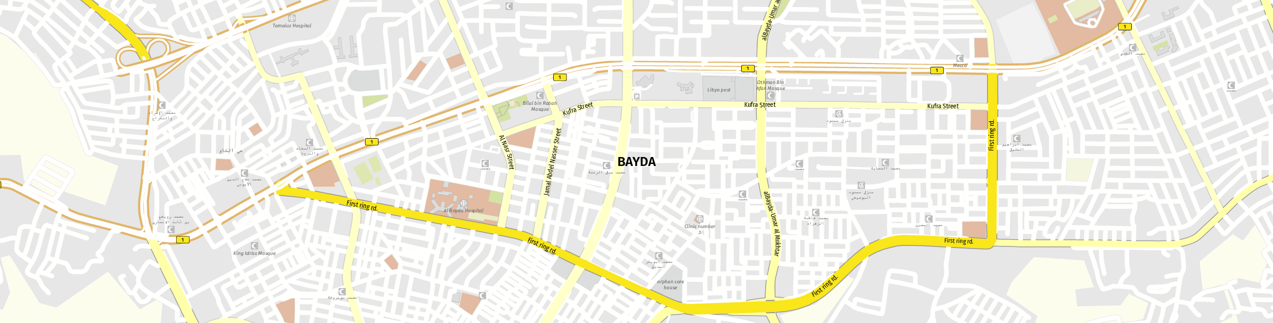 Stadtplan Bayda zum Downloaden.