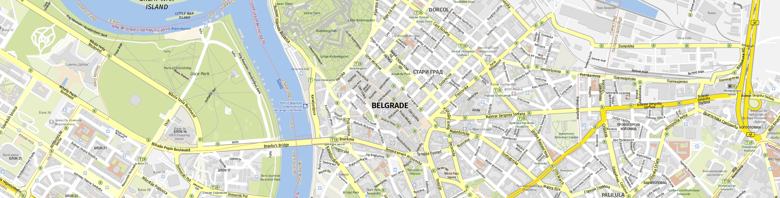 Stadtplan Belgrade zum Downloaden.