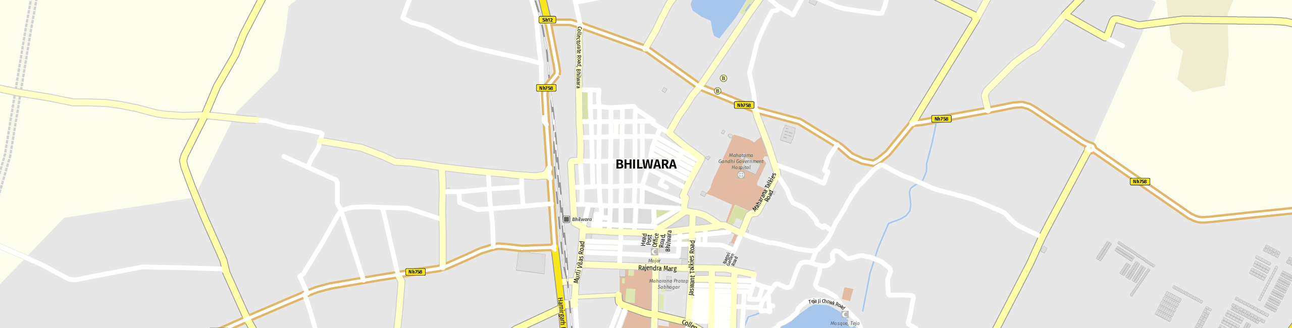 Stadtplan Bhilwara zum Downloaden.