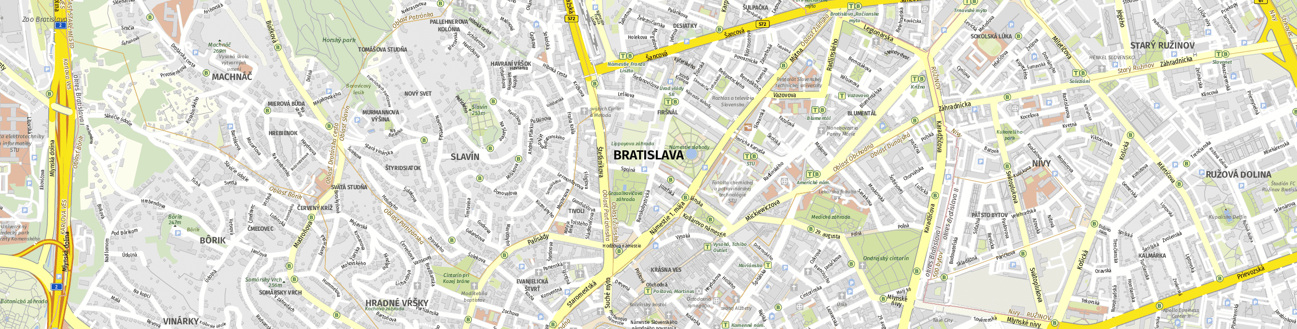 Stadtplan Bratislava zum Downloaden.