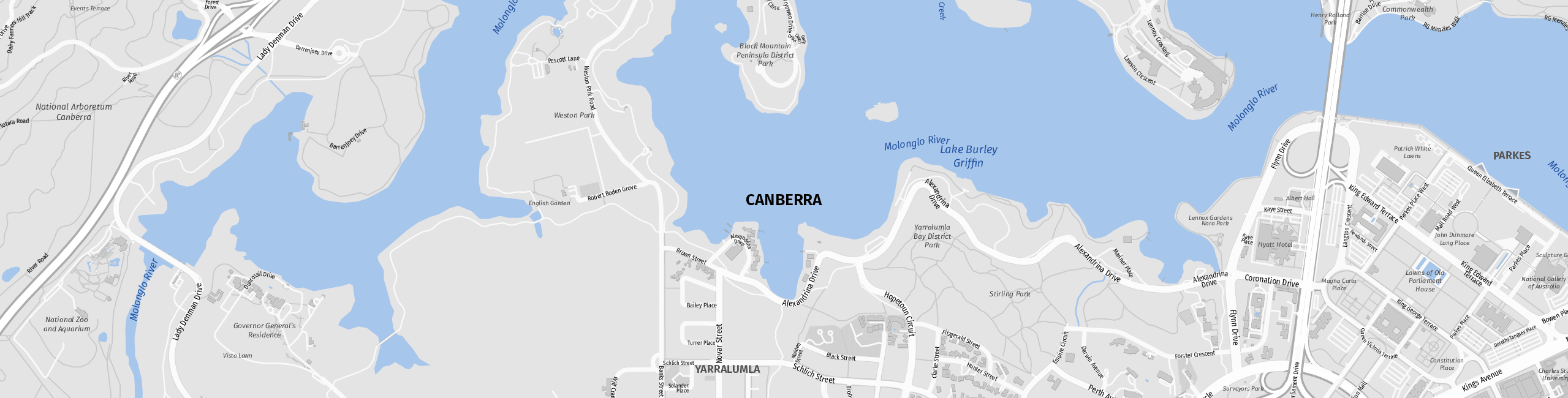 Stadtplan Canberra zum Downloaden.