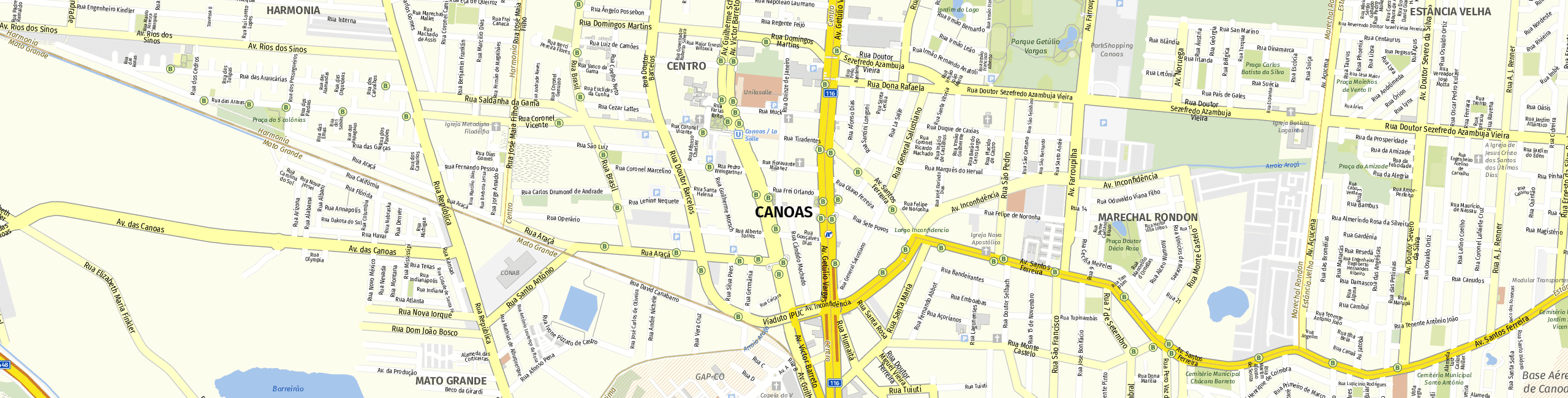 Stadtplan Canoas zum Downloaden.