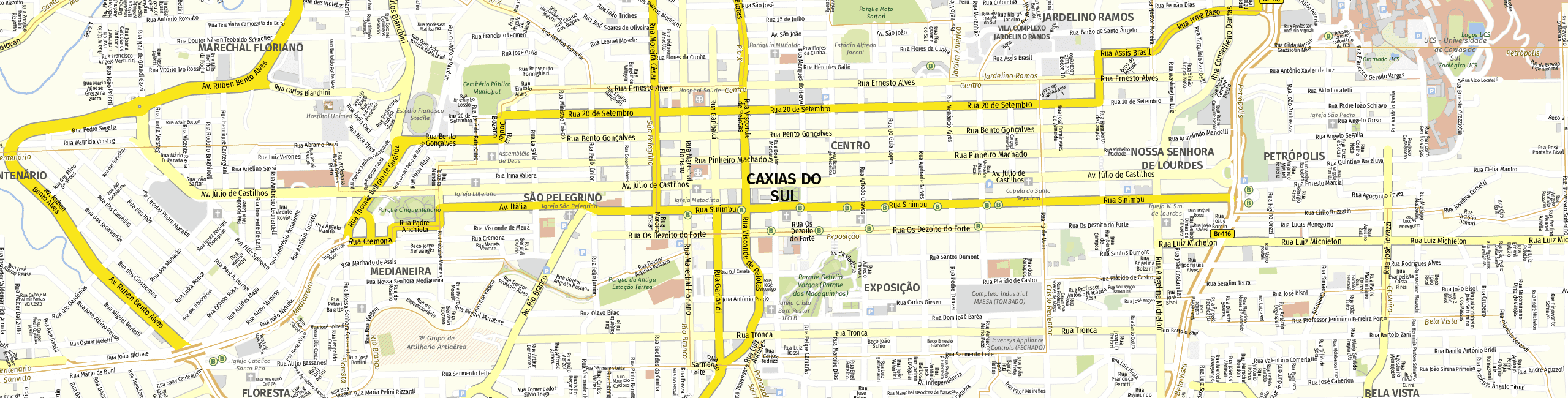 Stadtplan Caxias do Sul zum Downloaden.