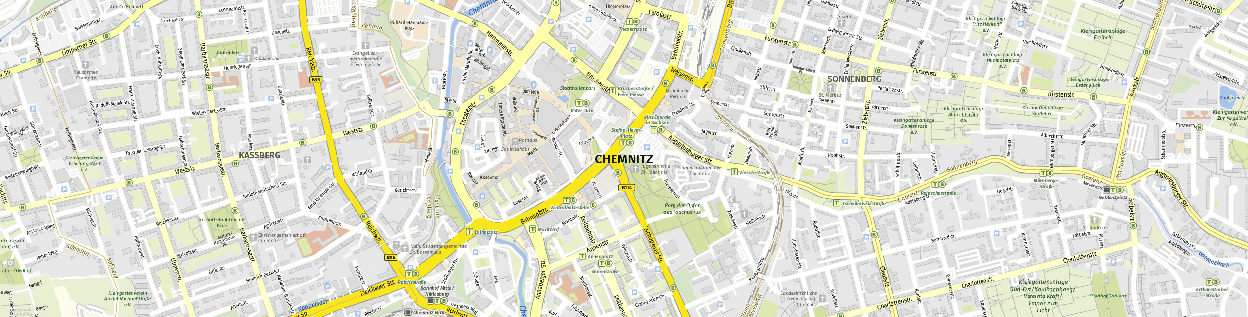 Stadtplan Chemnitz zum Downloaden.