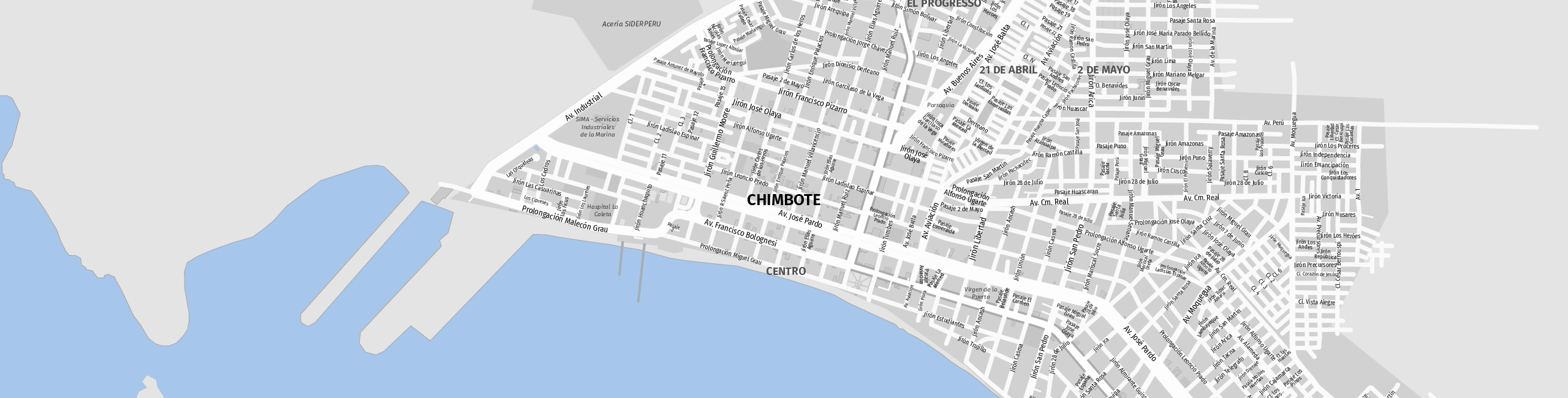 Stadtplan Chimbote zum Downloaden.