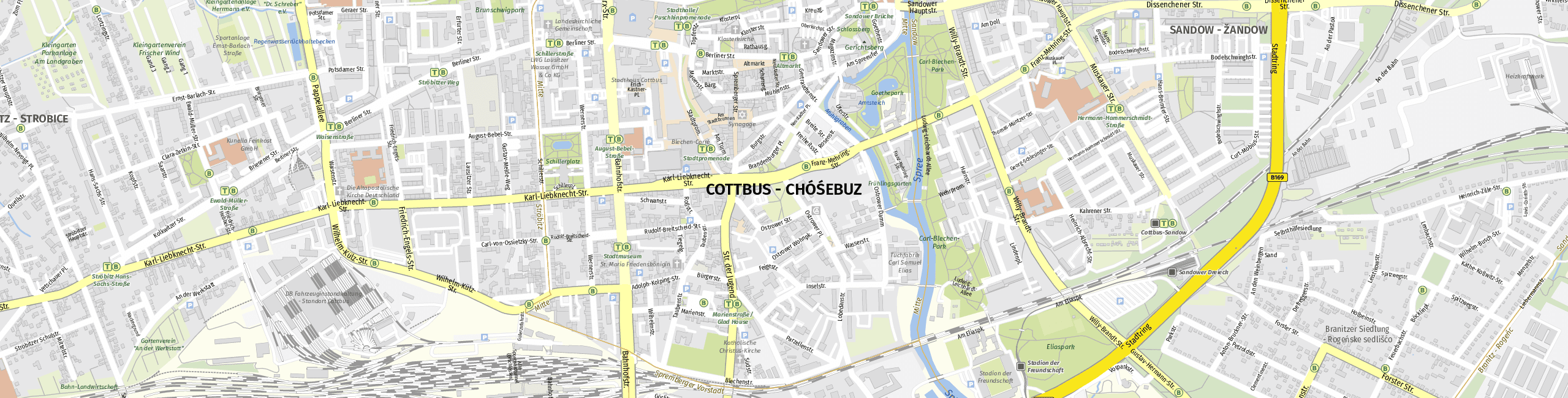 Stadtplan Cottbus zum Downloaden.