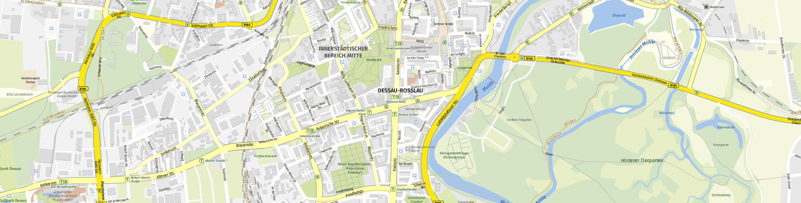 Stadtplan Dessau-Roßlau zum Downloaden.