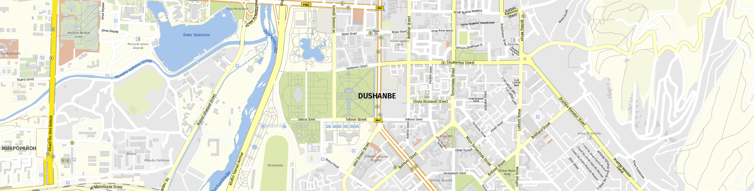 Stadtplan Duschanbe zum Downloaden.