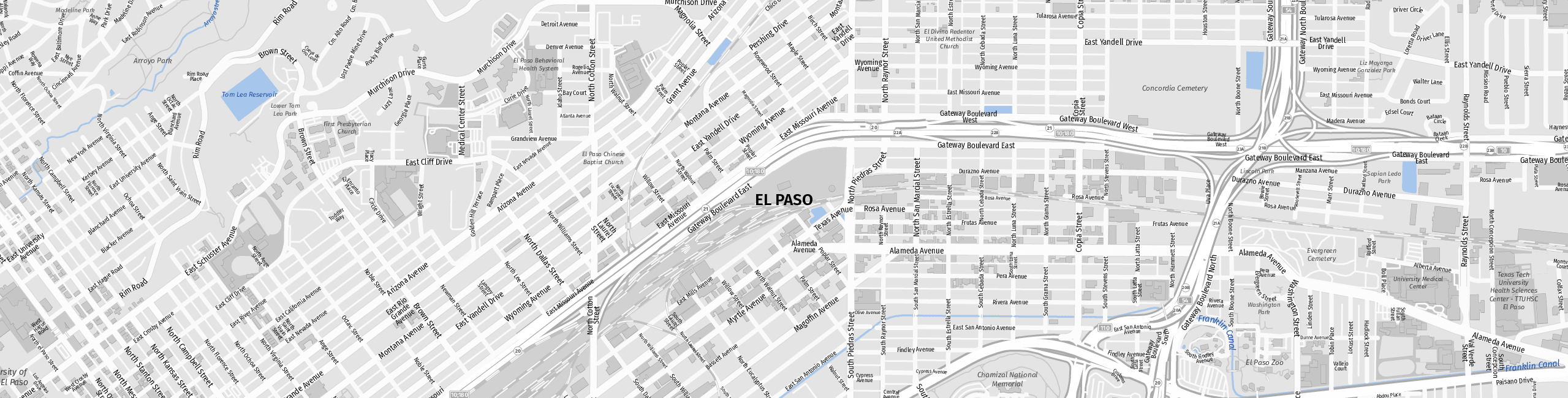 Stadtplan El Paso zum Downloaden.