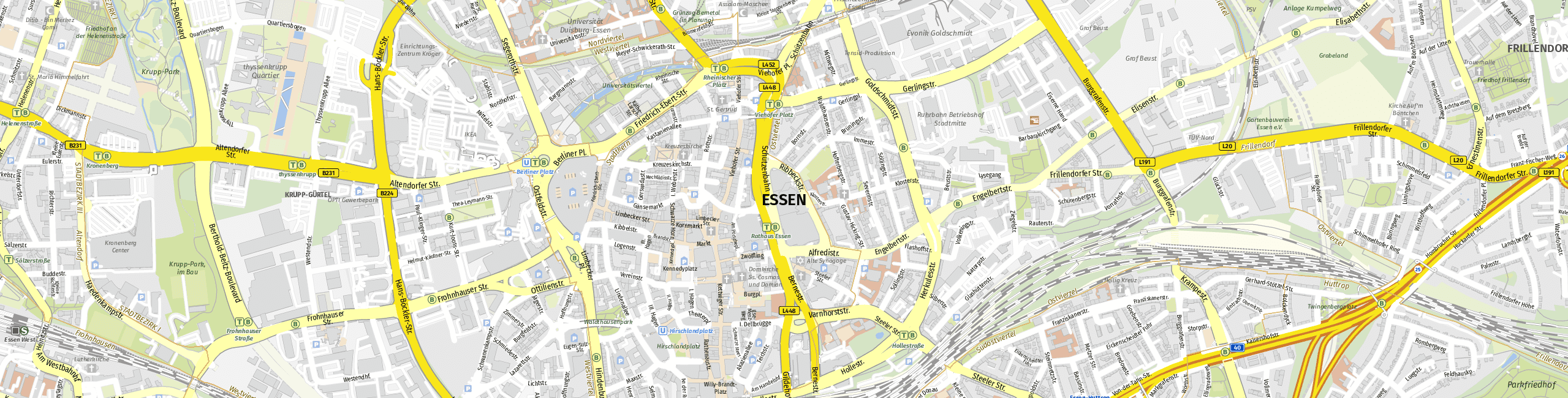 Stadtplan Essen zum Downloaden.