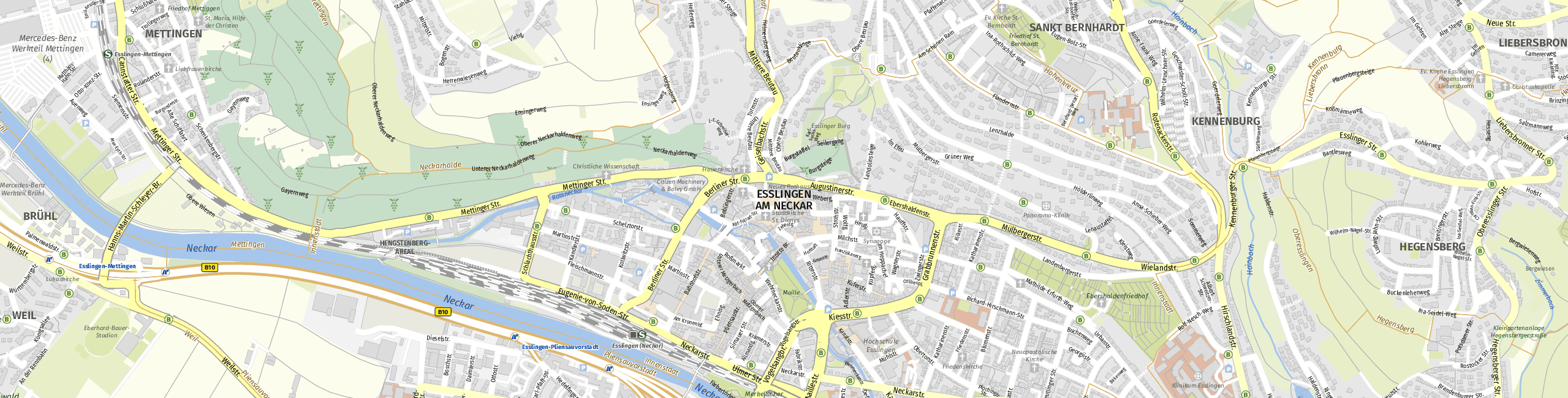 Stadtplan Esslingen am Neckar zum Downloaden.