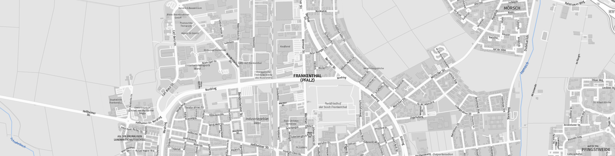 Stadtplan Frankenthal (Pfalz) zum Downloaden.