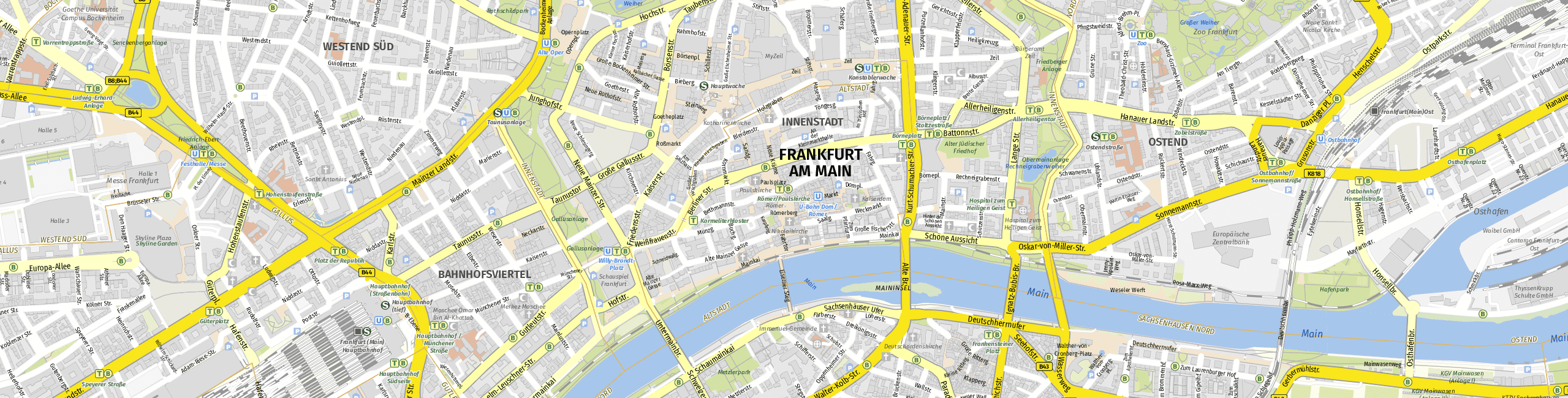 Stadtplan Frankfurt am Main zum Downloaden.