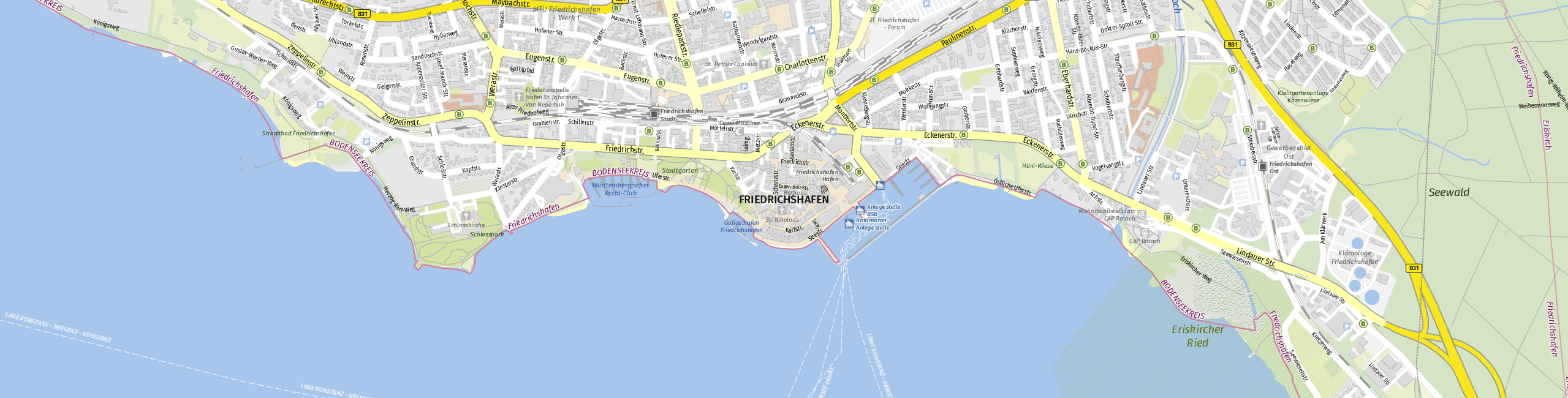 Stadtplan Friedrichshafen zum Downloaden.