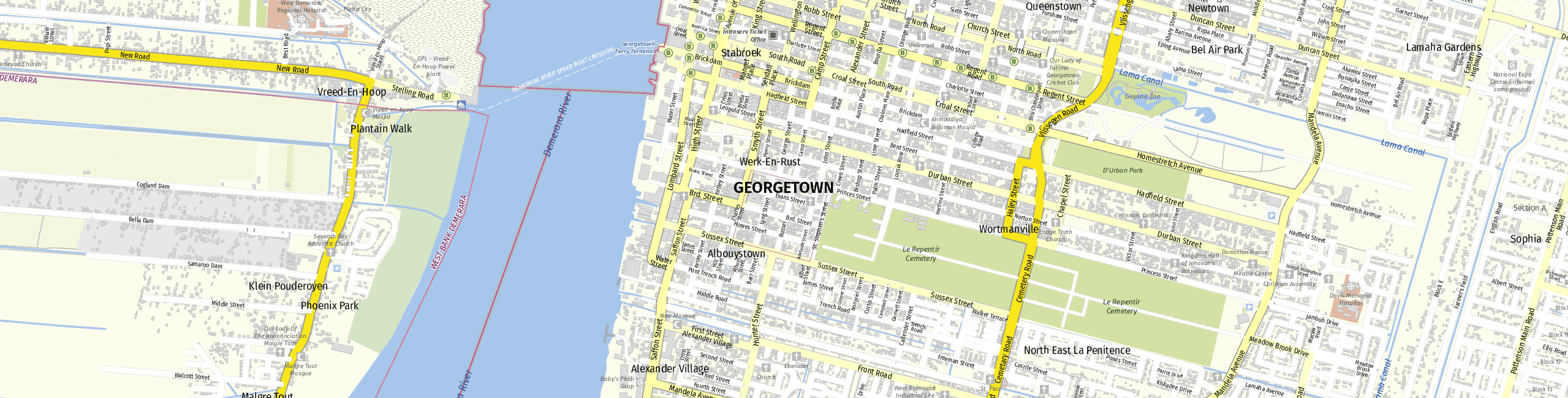 Stadtplan Georgetown zum Downloaden.