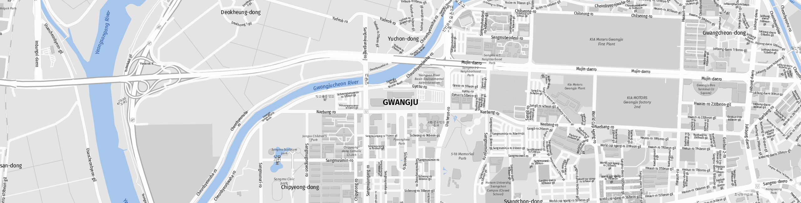 Stadtplan Gwangju zum Downloaden.