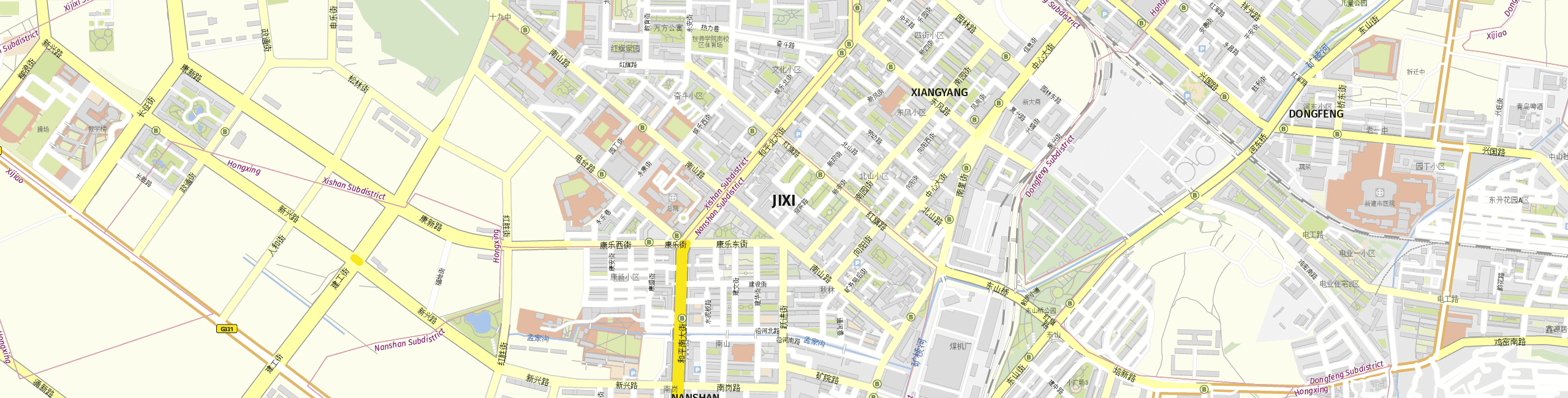 Stadtplan Jixi zum Downloaden.