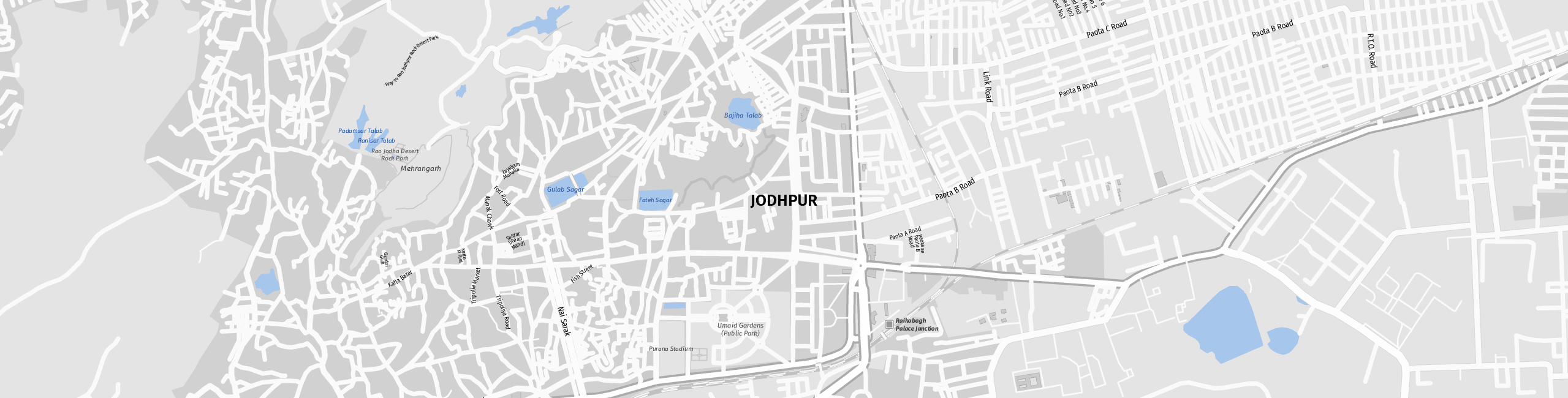 Stadtplan Jodhpur zum Downloaden.