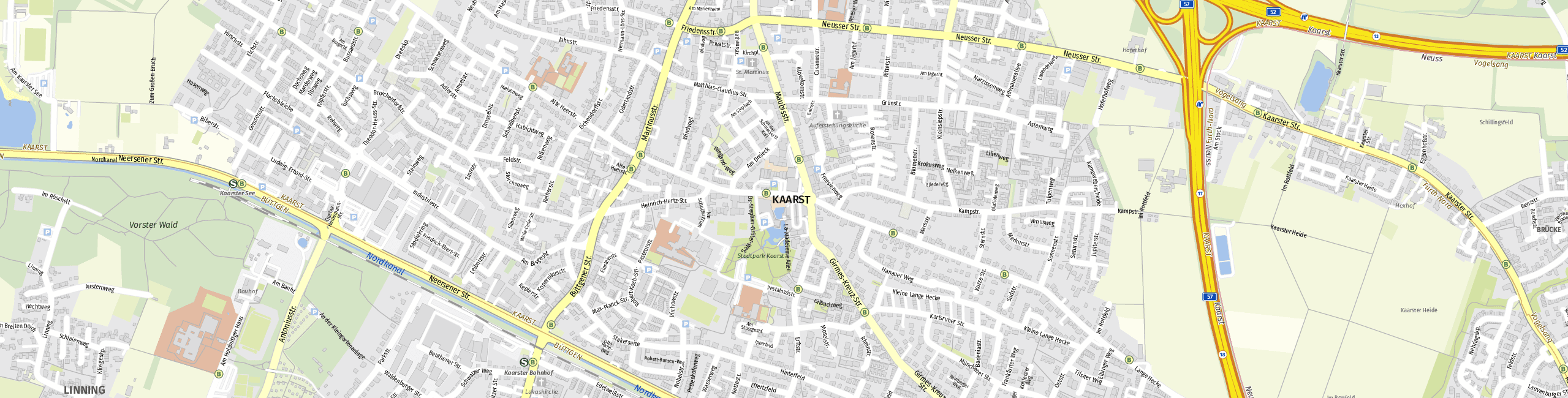 Stadtplan Kaarst zum Downloaden.