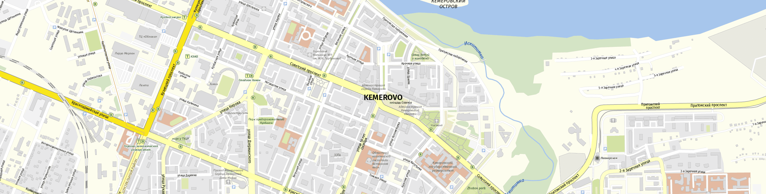 Stadtplan Kemerowo zum Downloaden.