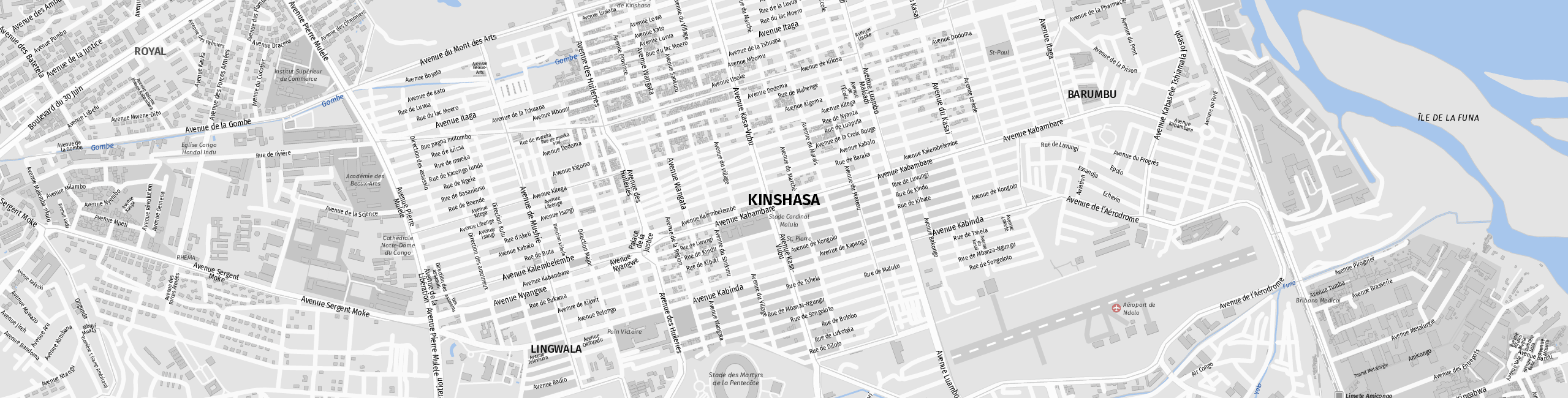 Stadtplan Kinshasa zum Downloaden.