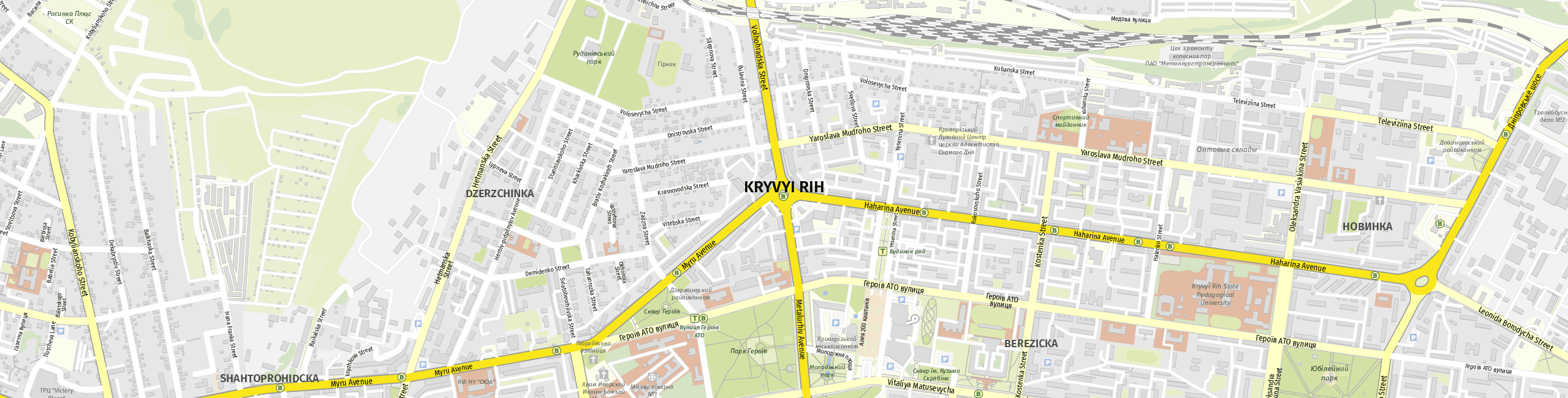 Stadtplan Kryvyi Rih zum Downloaden.