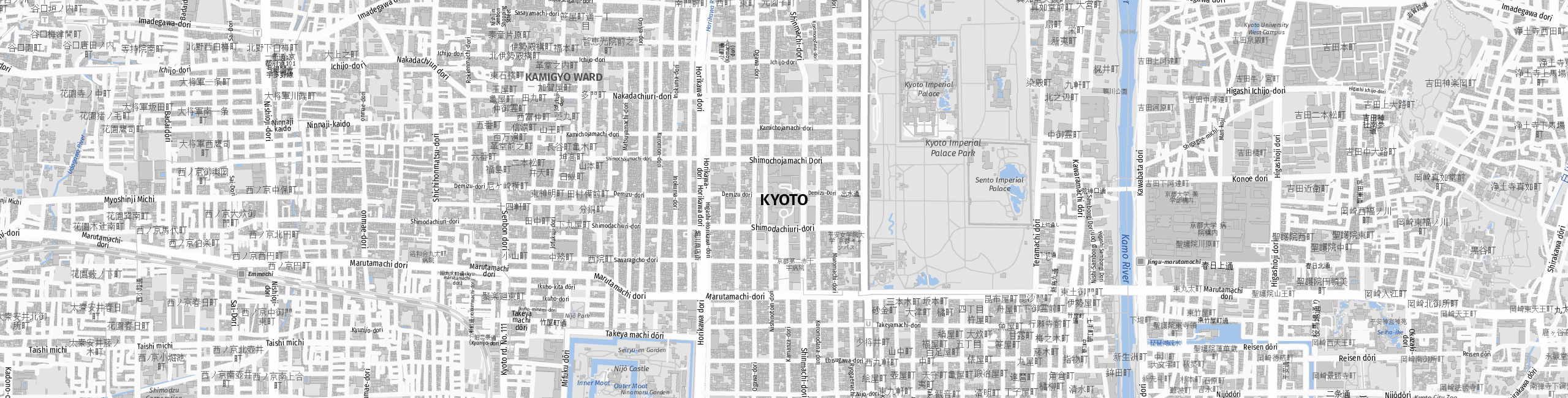 Stadtplan Kyoto zum Downloaden.