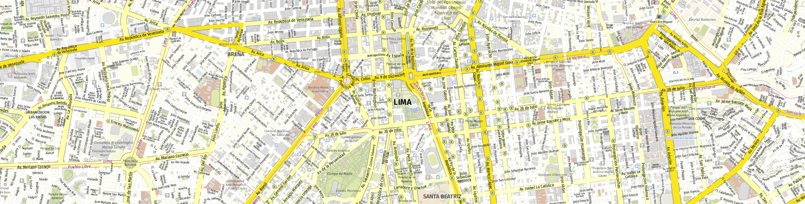 Stadtplan Lima zum Downloaden.