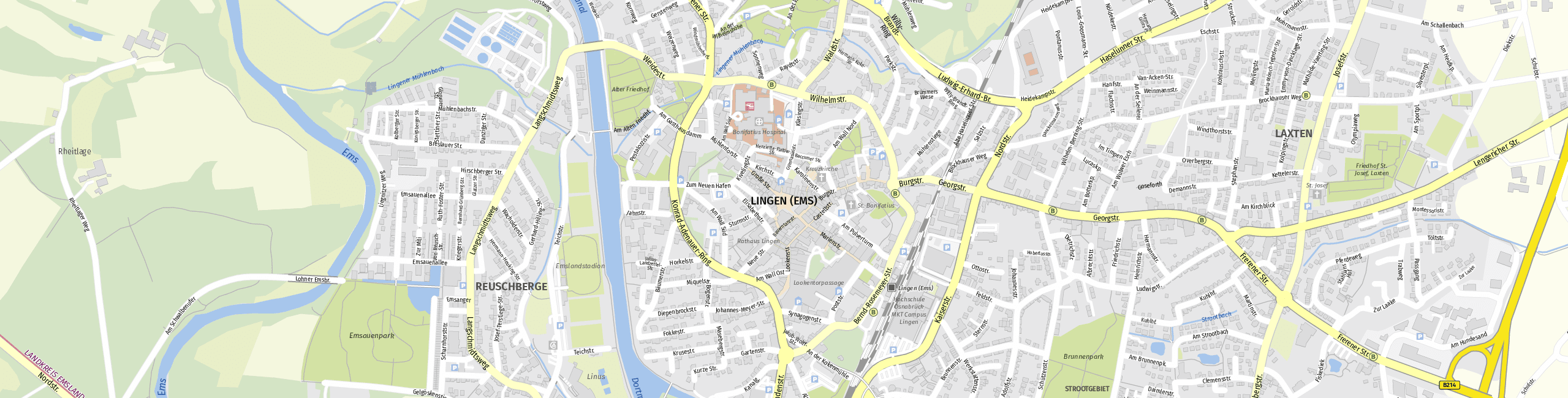 Stadtplan Lingen (Ems) zum Downloaden.