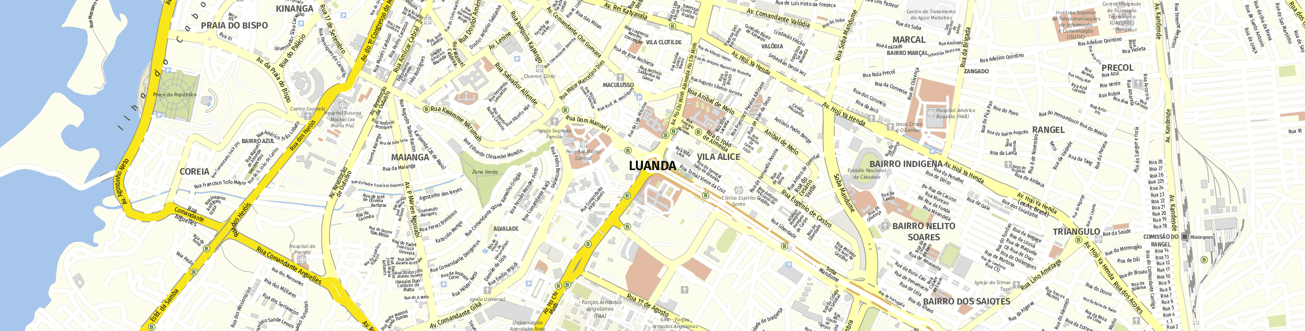 Stadtplan Luanda zum Downloaden.