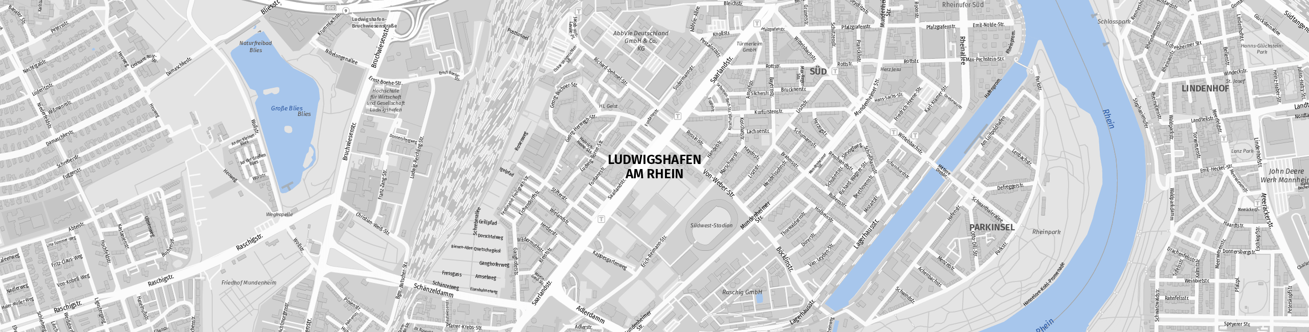 Stadtplan Ludwigshafen am Rhein zum Downloaden.