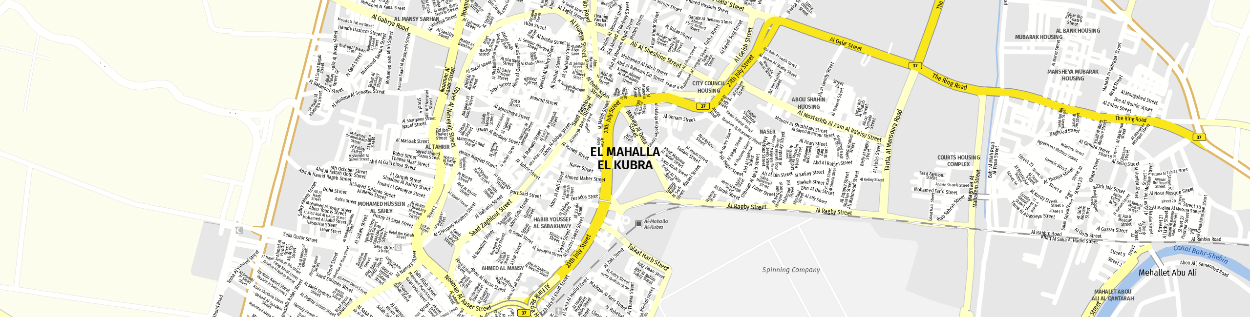 Stadtplan El Mahalla El Kubra zum Downloaden.