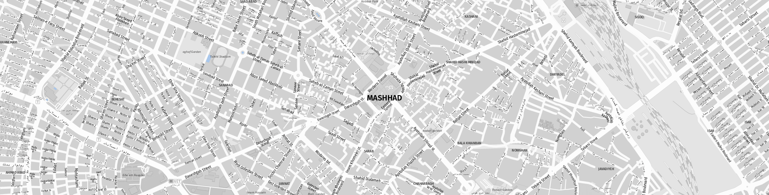 Stadtplan Mashhad zum Downloaden.