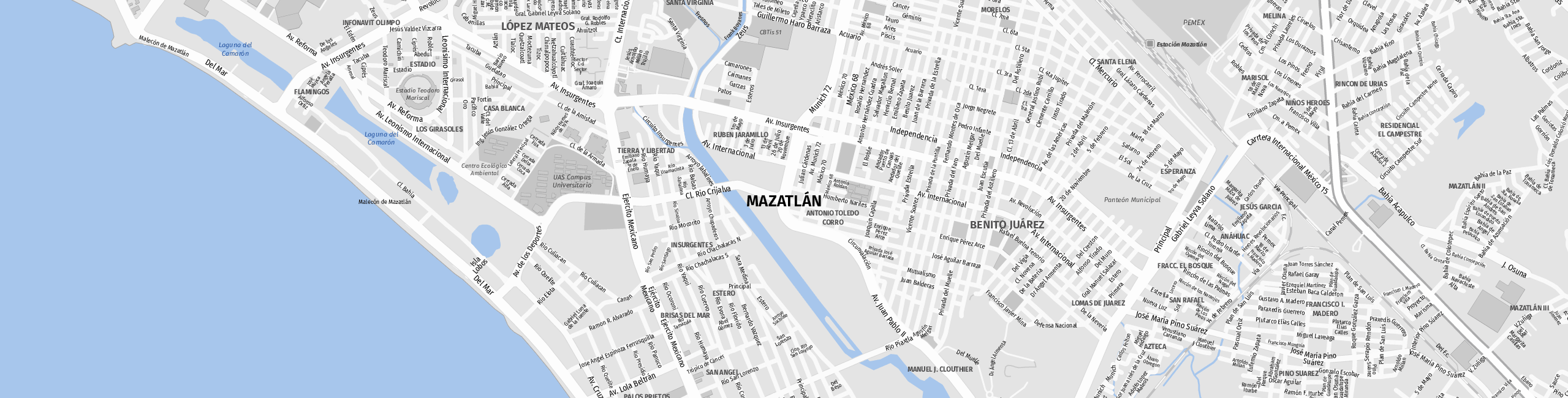 Stadtplan Mazatlán zum Downloaden.