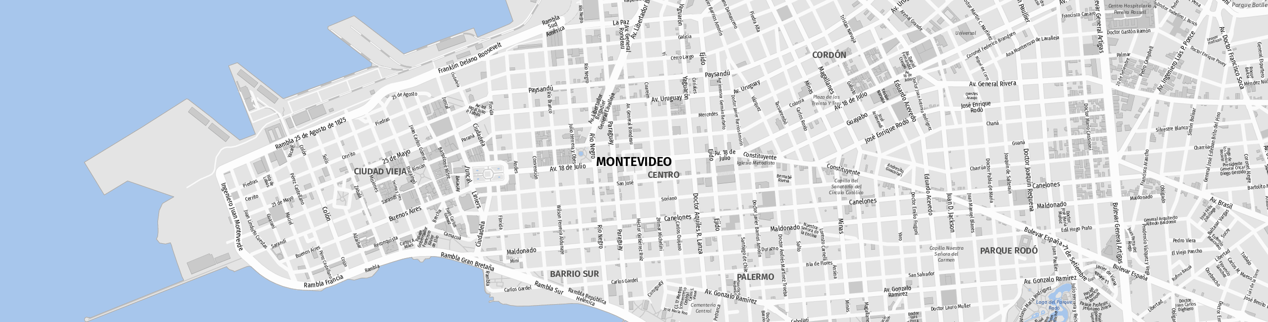 Stadtplan Montevideo zum Downloaden.