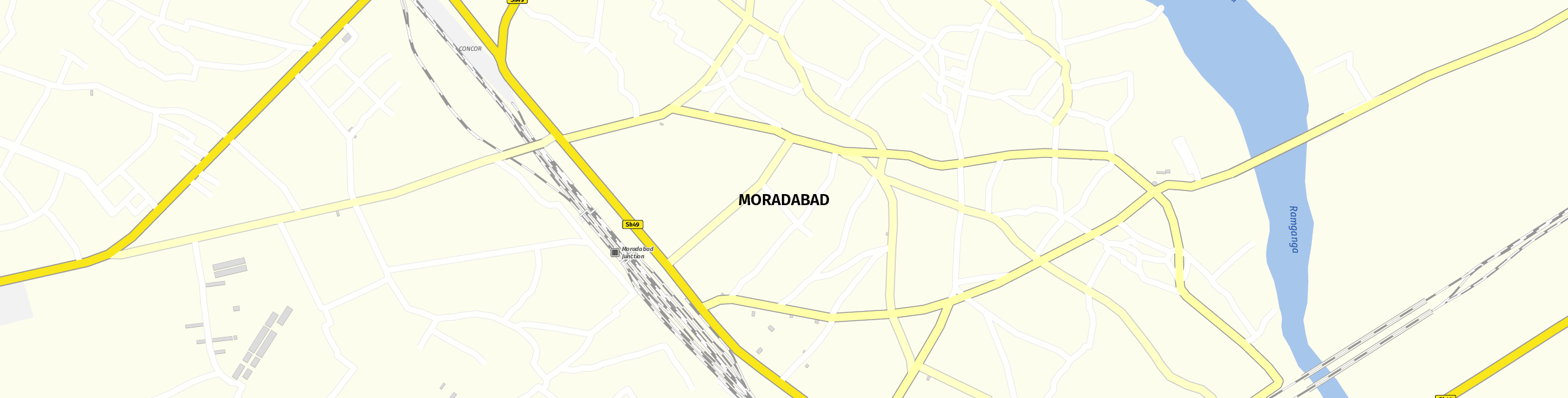 Stadtplan Moradabad zum Downloaden.