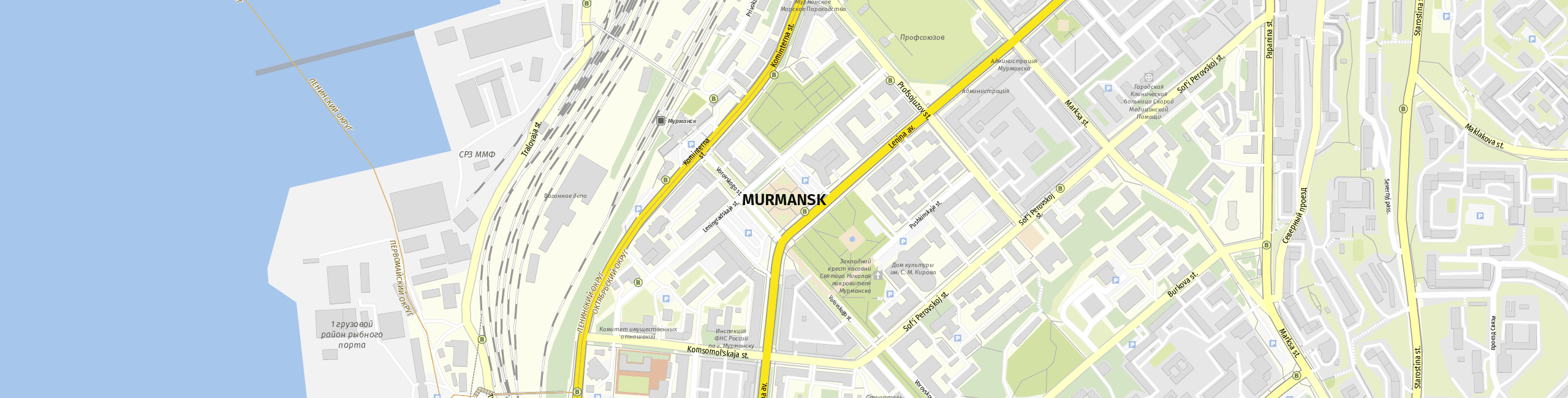 Stadtplan Murmansk zum Downloaden.