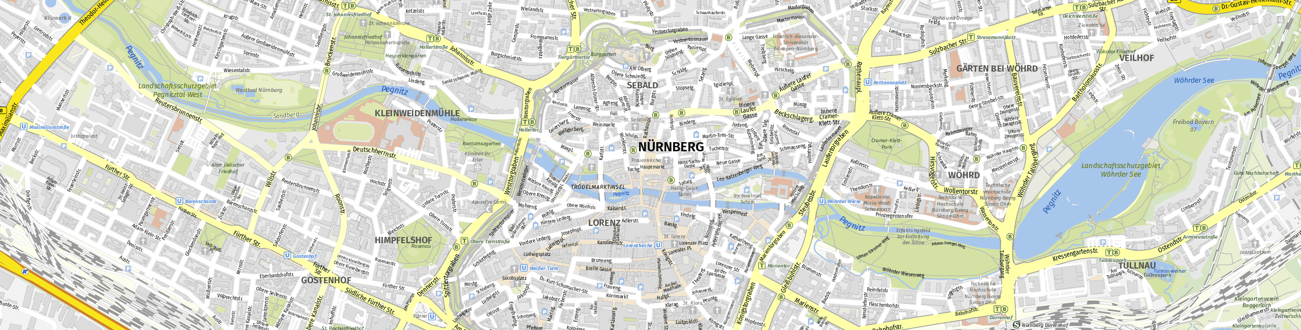 Stadtplan Nuremberg zum Downloaden.