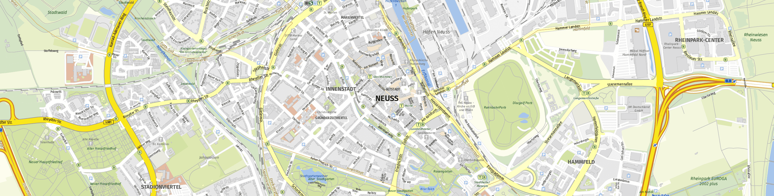 Stadtplan Neuss zum Downloaden.