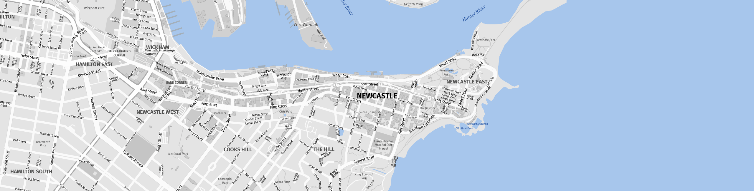 Stadtplan Newcastle zum Downloaden.