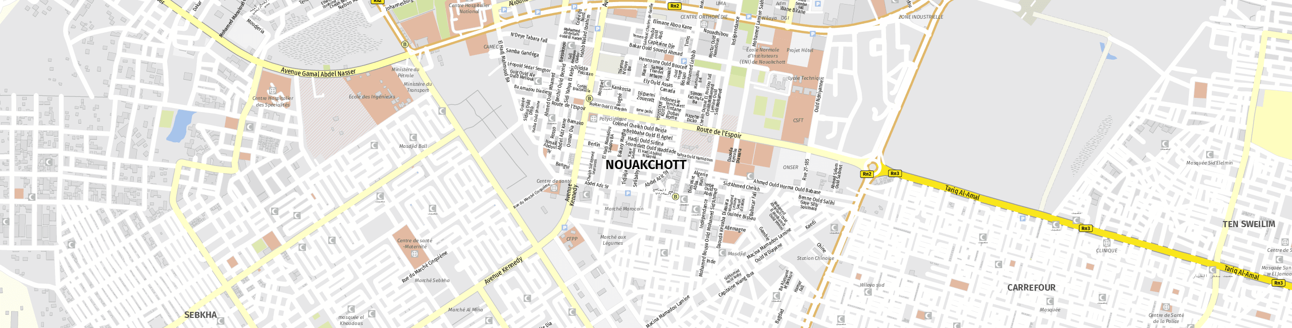 Stadtplan Nouakchott zum Downloaden.