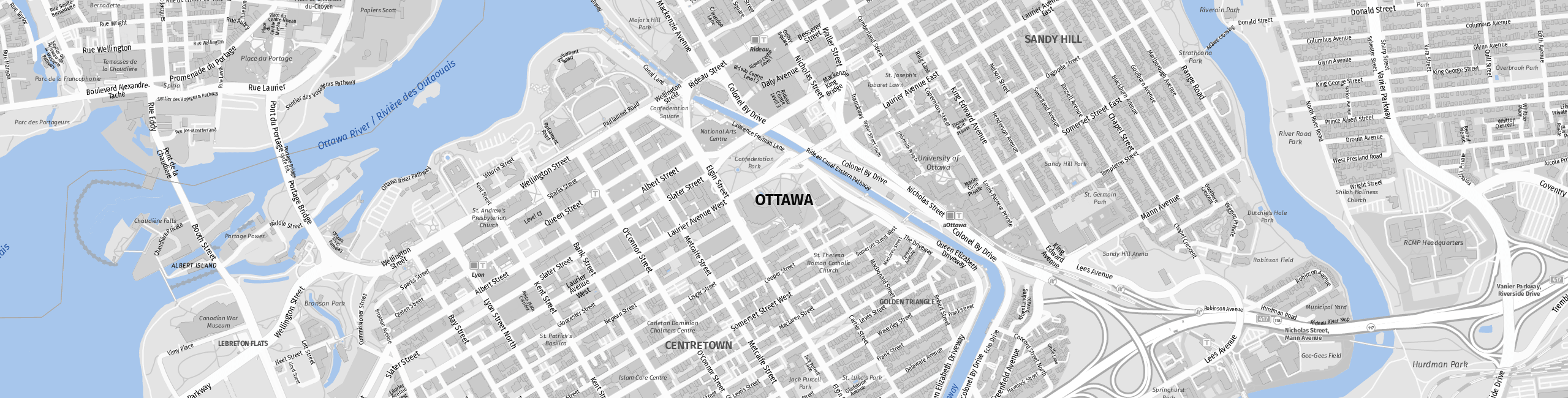Stadtplan Ottawa zum Downloaden.