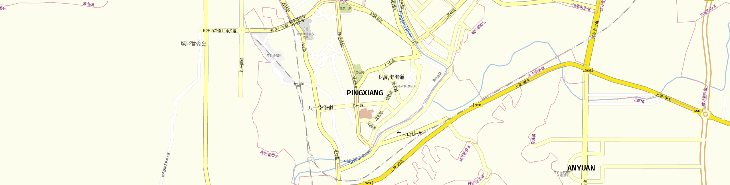 Stadtplan Pingxiang zum Downloaden.