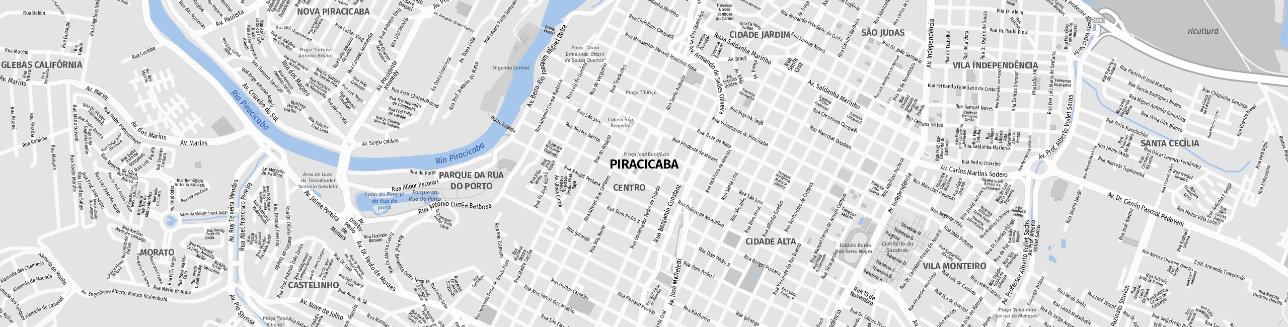 Stadtplan Piracicaba zum Downloaden.