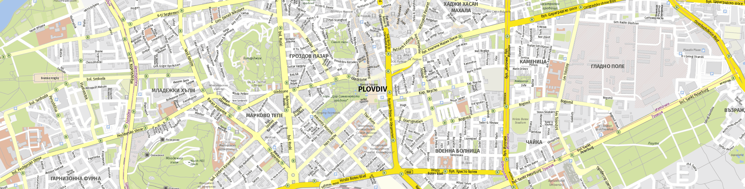 Stadtplan Plowdiw zum Downloaden.