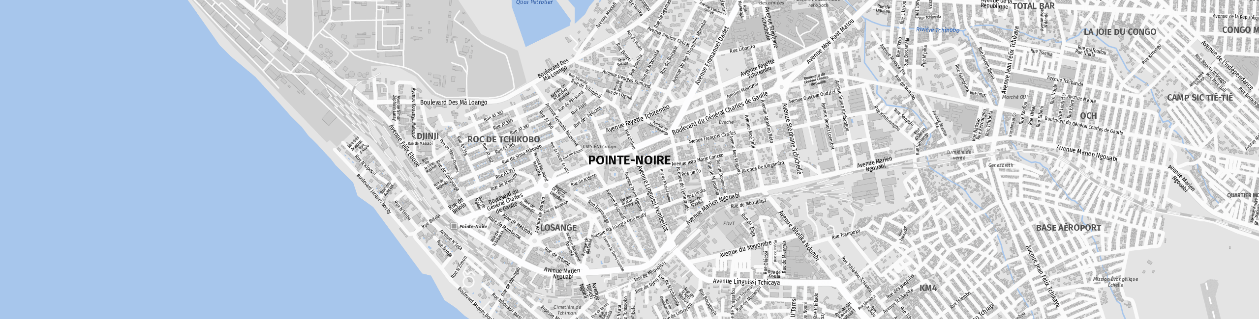 Stadtplan Pointe-Noire zum Downloaden.