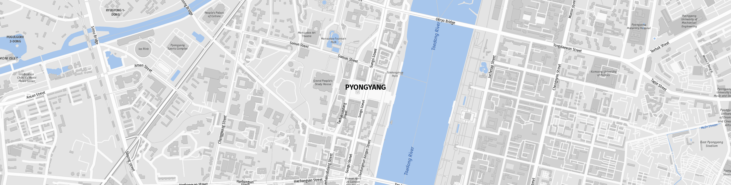 Stadtplan Pyongyang zum Downloaden.